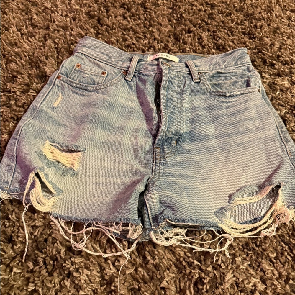 PacSun Ripped Light Blue Jean Shorts